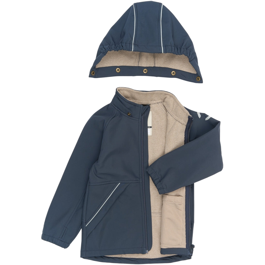 Mikk-Line Softshell Jakke (Ensfarvet) Softshell tøj Blue Nights