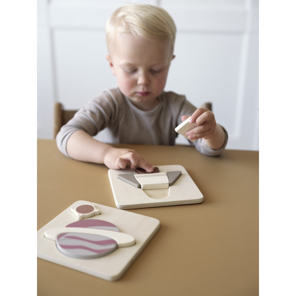 Fabelab Space shuttle & Planet Puzzle - 2 Pack - Wood Wooden Toys Multi Colours
