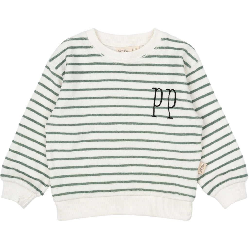 PETIT PIAO Sweat Shirt Haw Skjorter Off white/green