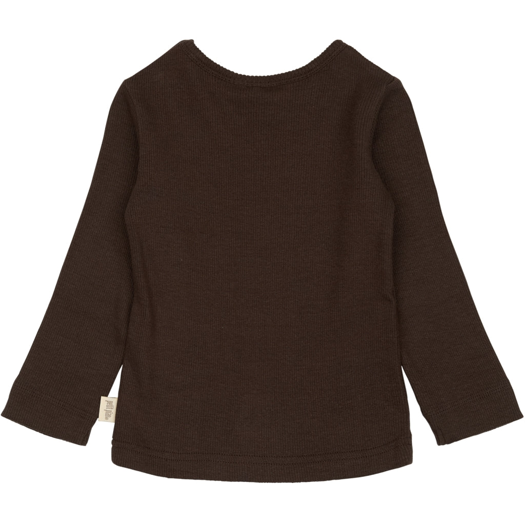 PETIT PIAO T-shirt L/S Modal Langærmet bluse Coffee Bean