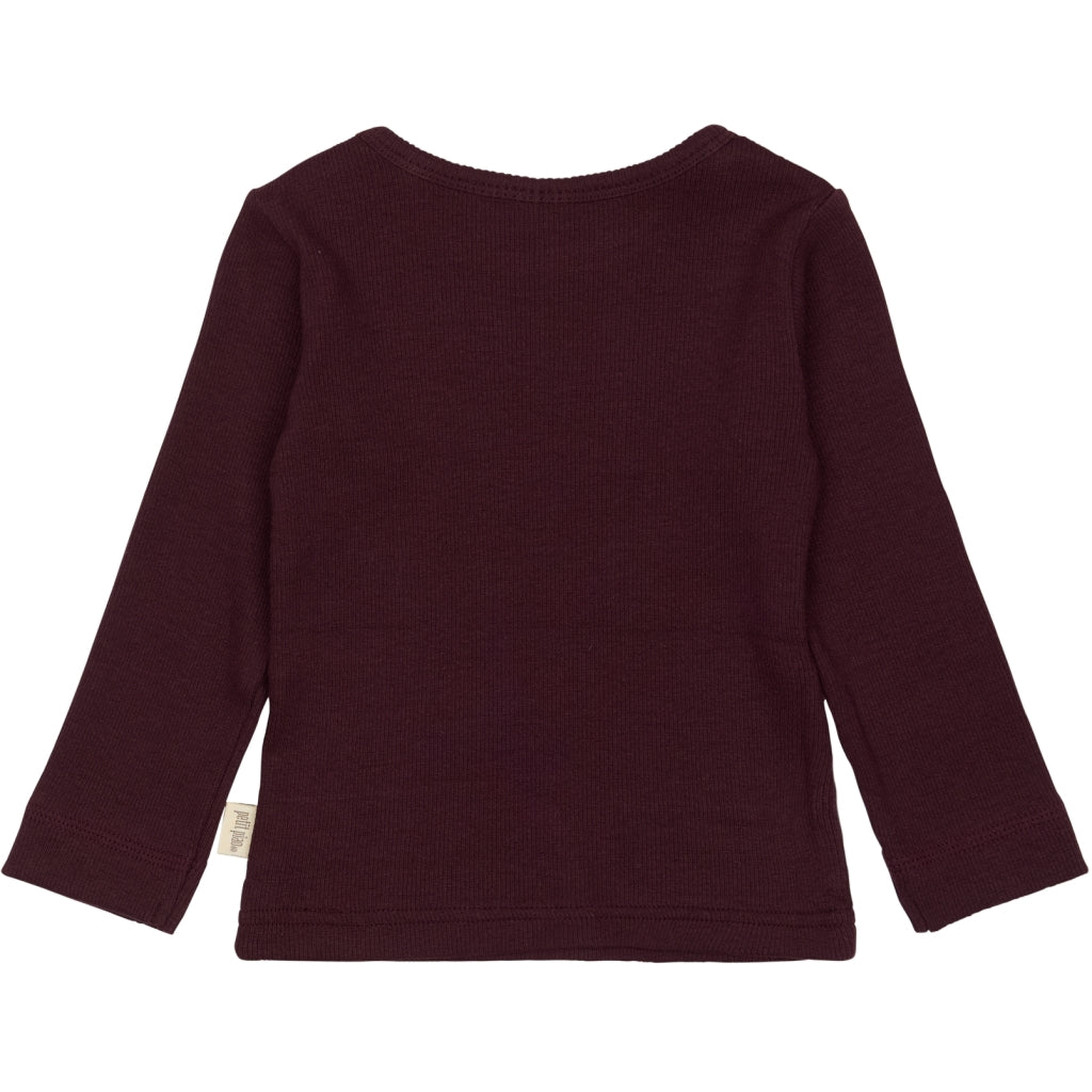 PETIT PIAO T-shirt L/S Modal Langærmet bluse Dark Grape