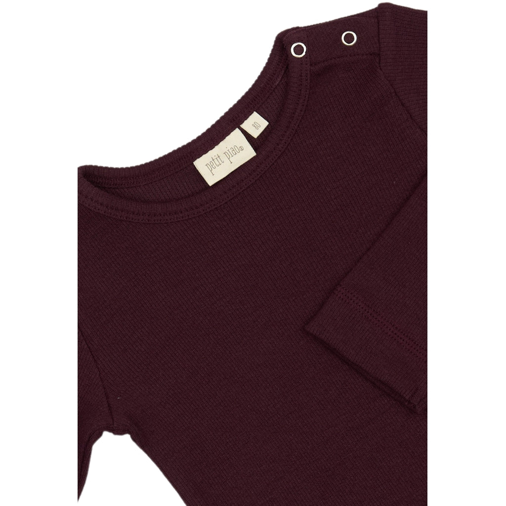 PETIT PIAO T-shirt L/S Modal Langærmet bluse Dark Grape