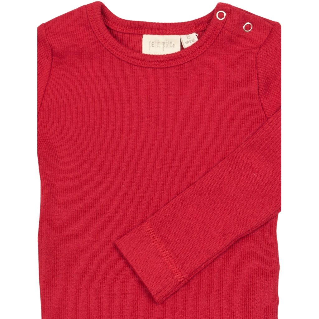 PETIT PIAO T-shirt L/S Modal Langærmet bluse Jet Red