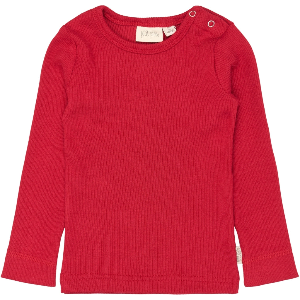 PETIT PIAO T-shirt L/S Modal Langærmet bluse Jet Red