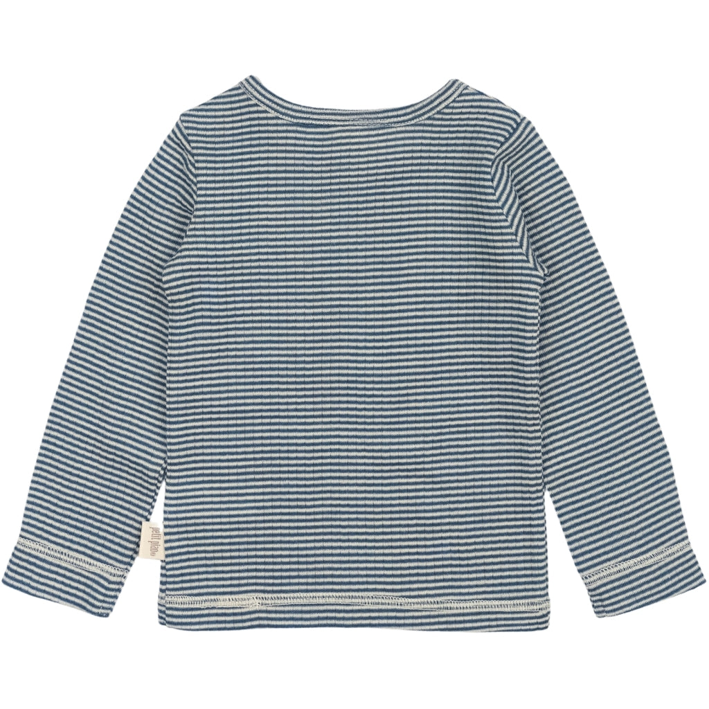 PETIT PIAO T-shirt L/S Modal Langærmet bluse Ensign blue/dark off white