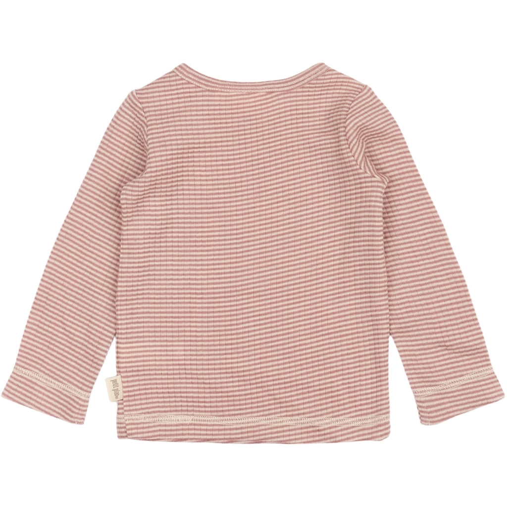 PETIT PIAO T-shirt L/S Modal Langærmet bluse Nostalgic Rose/Dark Off White