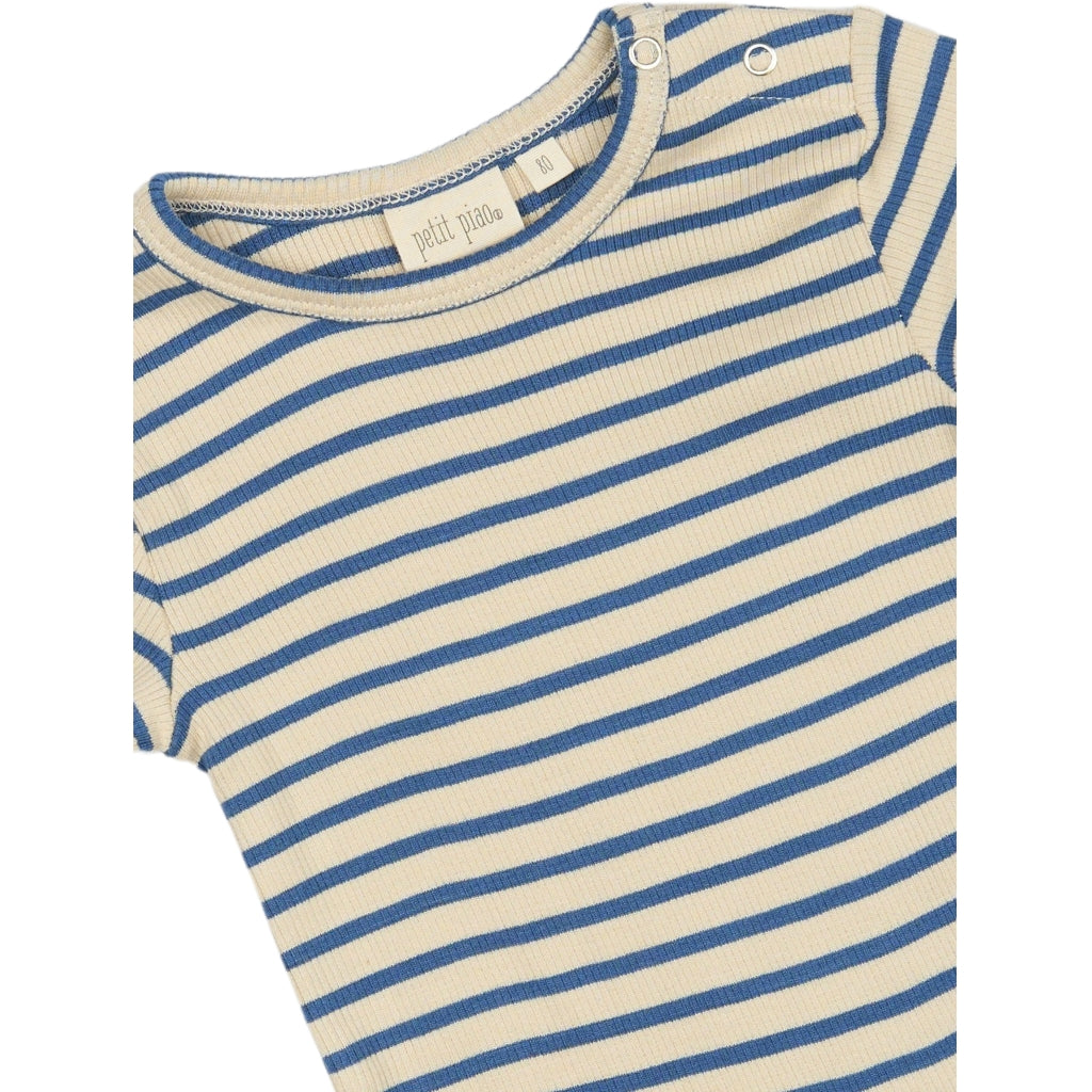 PETIT PIAO T-shirt L/S Modal Striped Langærmet bluse True navy/off white