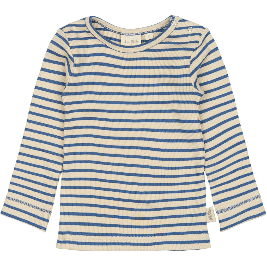 PETIT PIAO T-shirt L/S Modal Striped Langærmet bluse True navy/off white