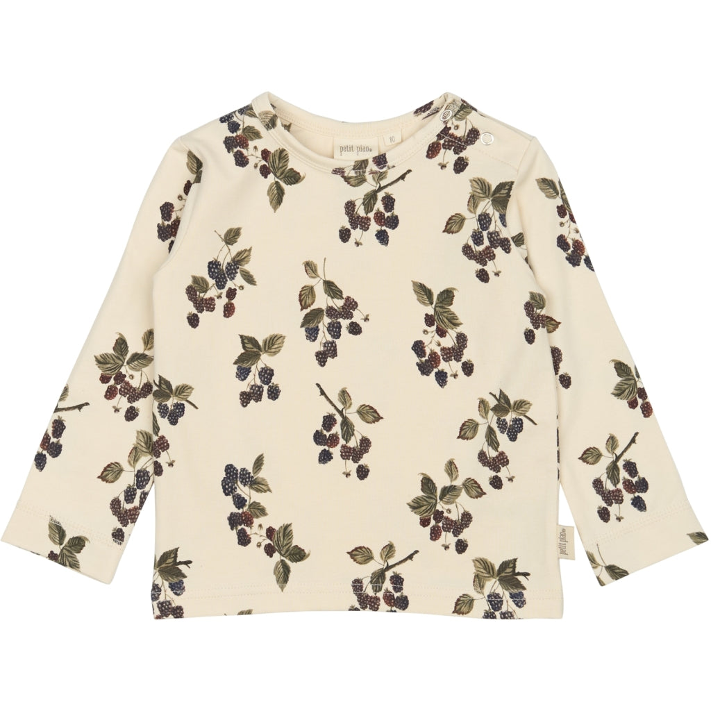 PETIT PIAO T-shirt L/S Printed Langærmet bluse Blackberry