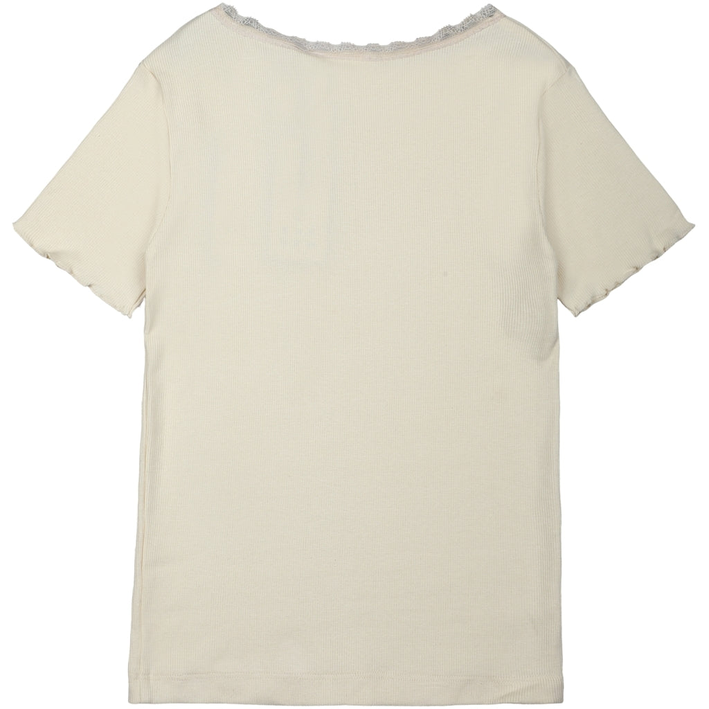 THE NEW TNKenya Kortærmet Rib Tee T-shirt White Swan