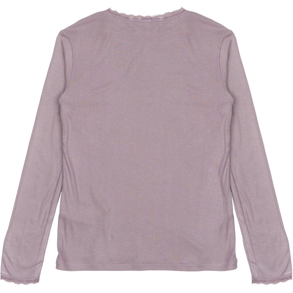 THE NEW TNLotus Langærmet Rib Bluse Langærmet bluse GRAY RIDGE