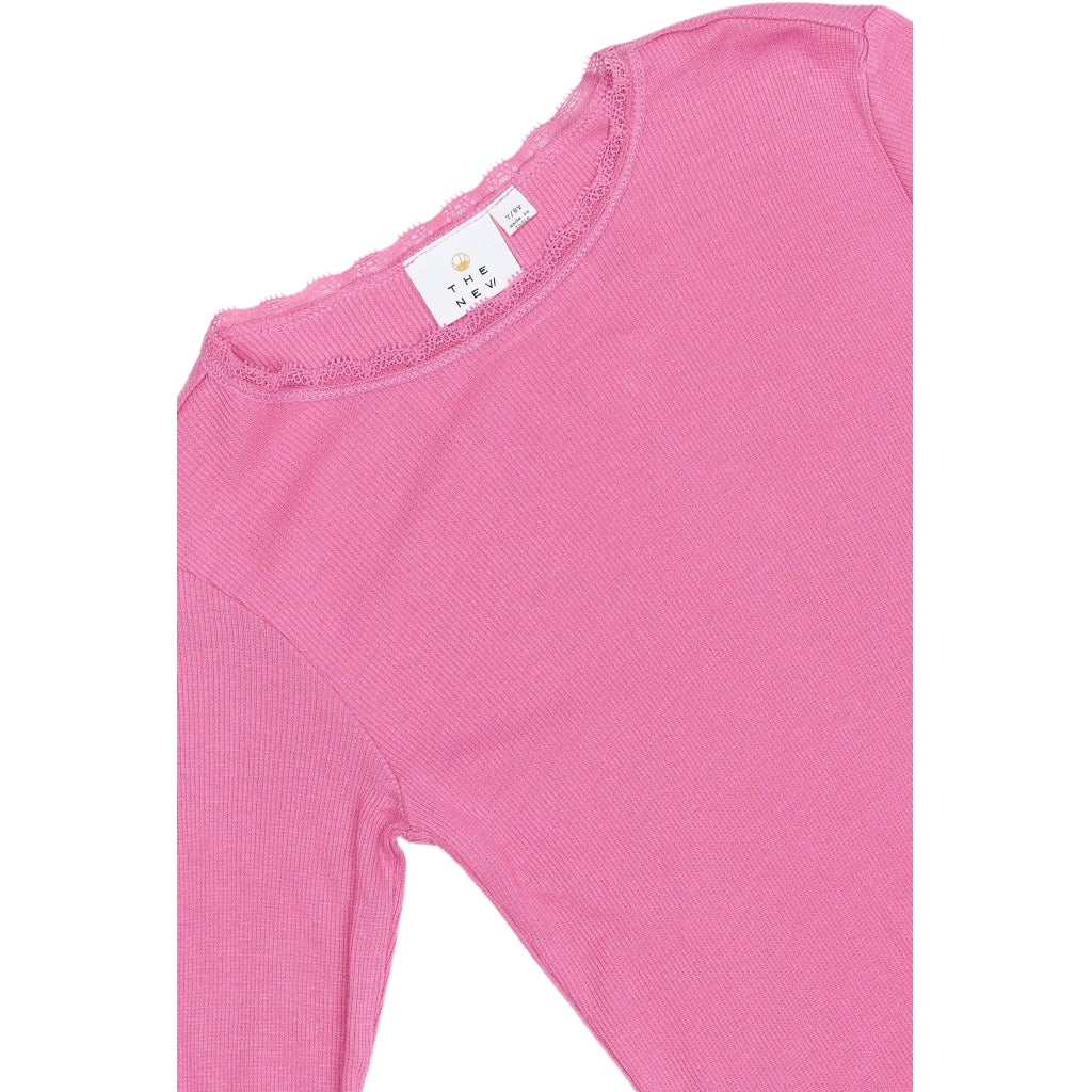 THE NEW TNLotus Langærmet Rib Bluse Langærmet bluse Ibis Rose