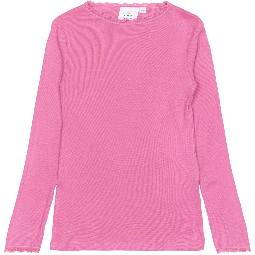 THE NEW TNLotus Langærmet Rib Bluse Langærmet bluse Ibis Rose