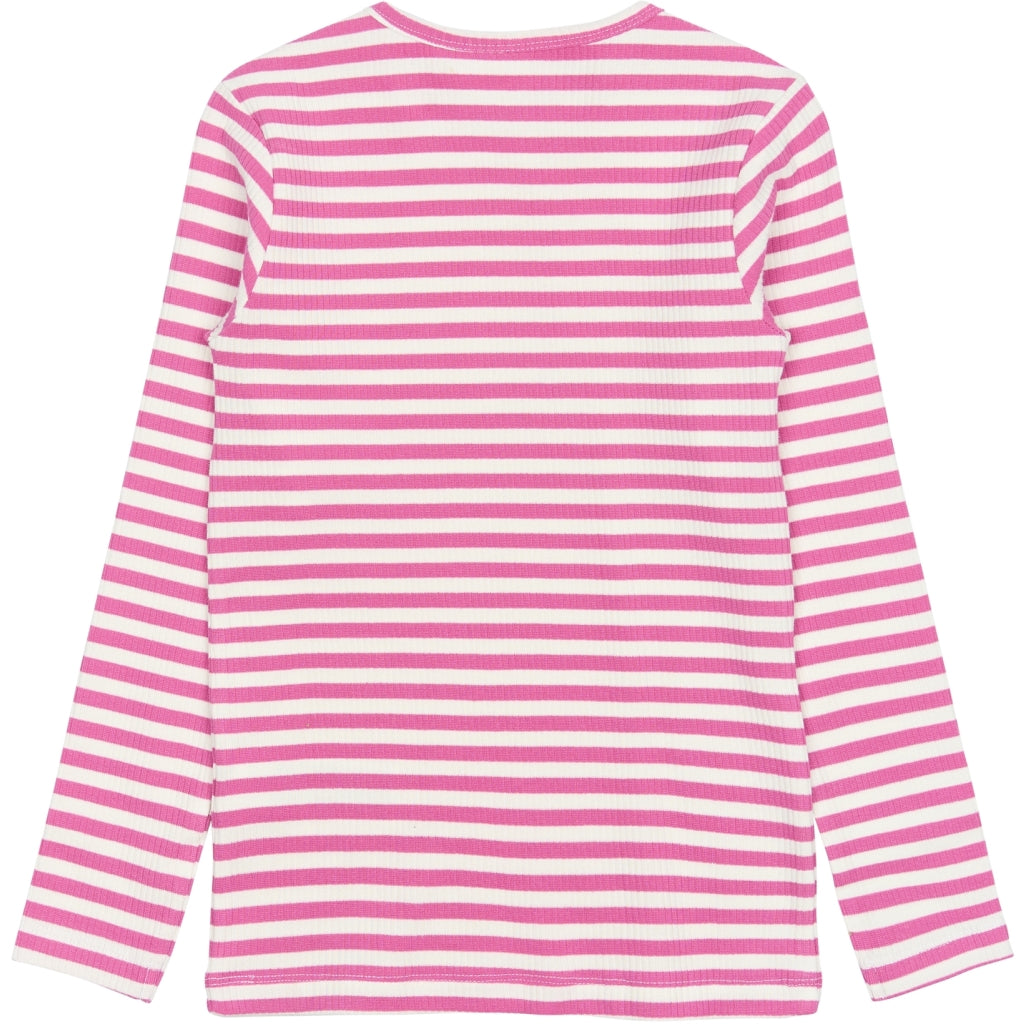 THE NEW TNMoore Langærmet Rib Bluse Langærmet bluse Ibis Rose Striped
