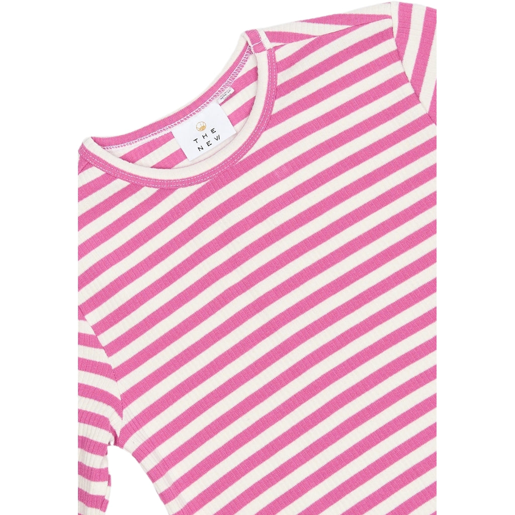 THE NEW TNMoore Langærmet Rib Bluse Langærmet bluse Ibis Rose Striped