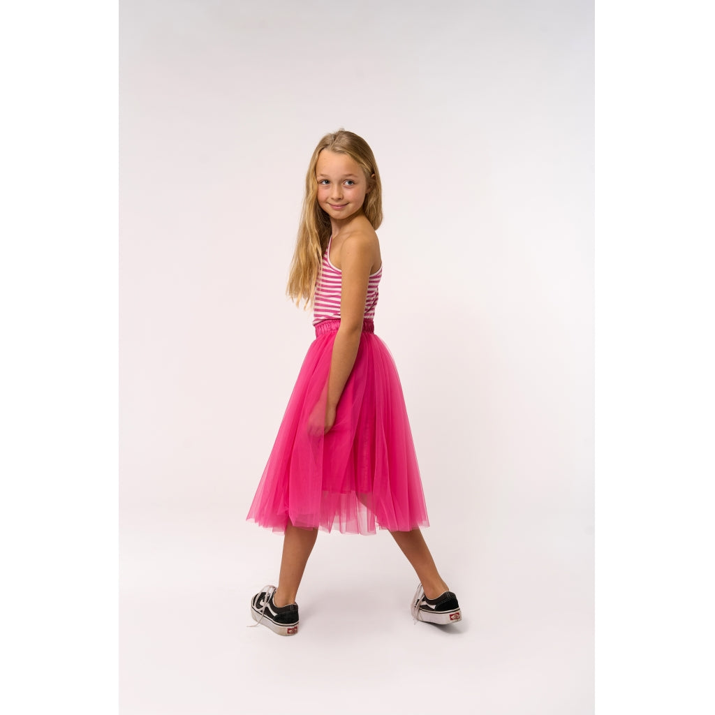 THE NEW TNMoore One Shoulder Rib Bluse Langærmet bluse Ibis Rose Striped