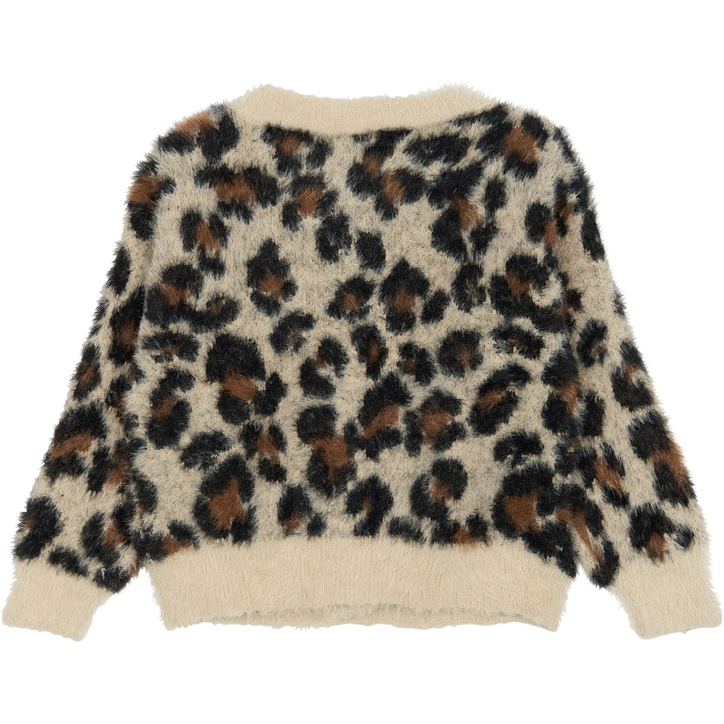 THE NEW TNPamilla Jacquard Cardigan Strik Feather Gray AOP