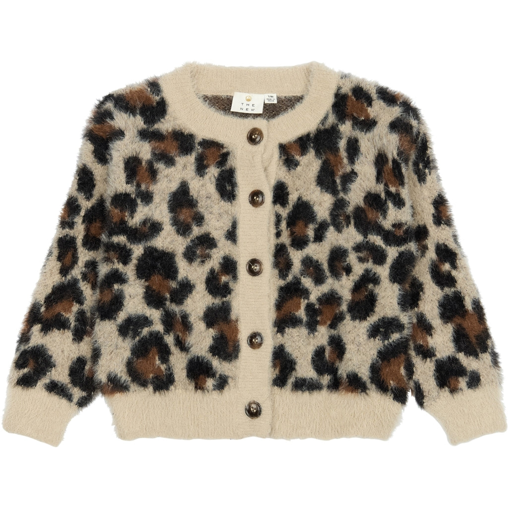 THE NEW TNPamilla Jacquard Cardigan Strik Feather Gray AOP