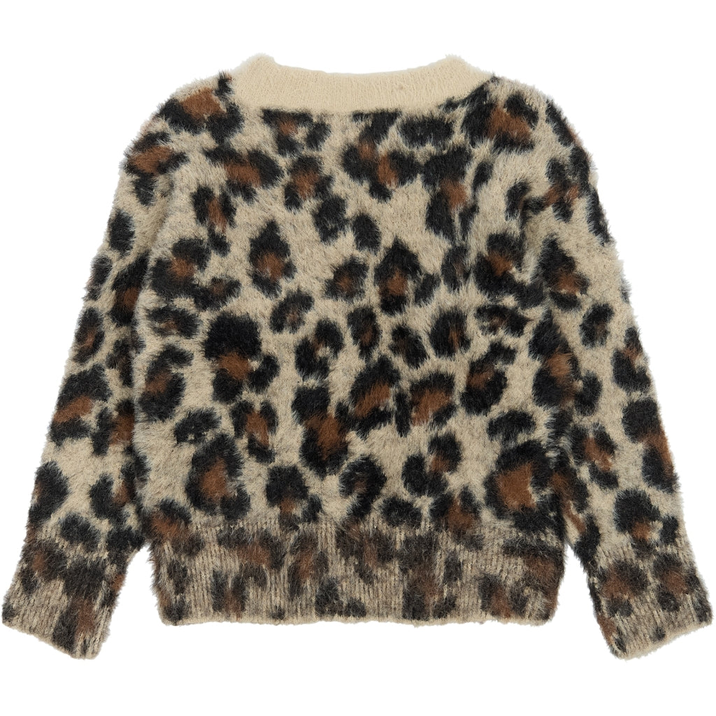 THE NEW TNPamilla Jacquard Striktrøje Strik Feather Gray AOP