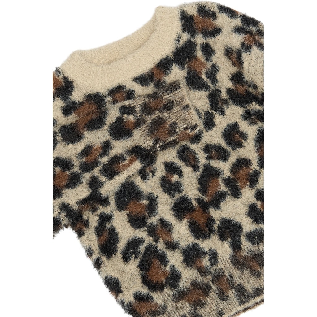 THE NEW TNPamilla Jacquard Striktrøje Strik Feather Gray AOP