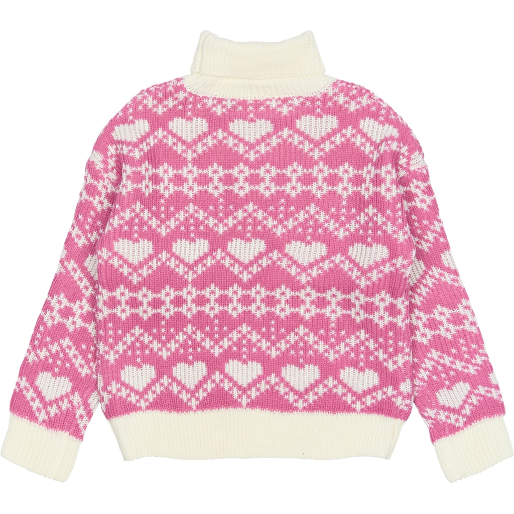 THE NEW TNPerline Jacquard Striktrøje Strik Ibis Rose