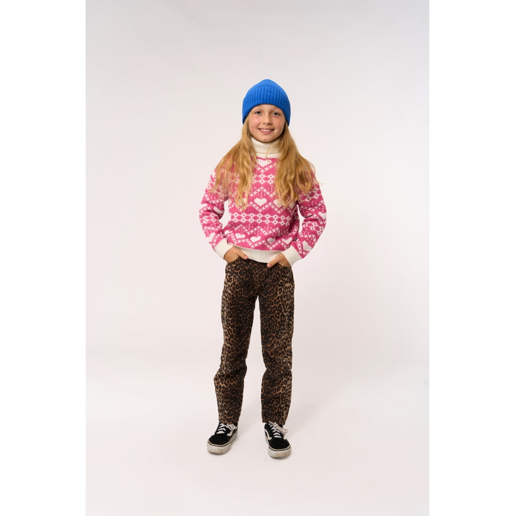 THE NEW TNPerline Jacquard Striktrøje Strik Ibis Rose