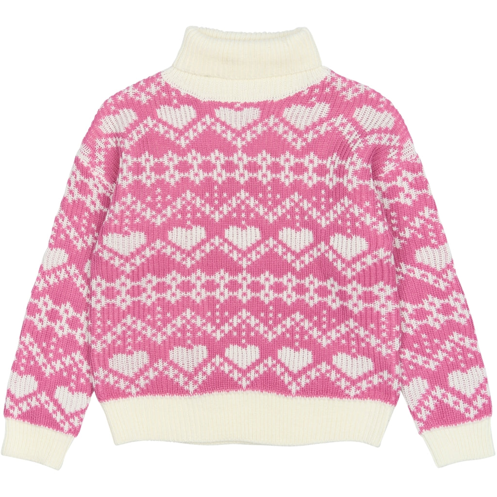 THE NEW TNPerline Jacquard Striktrøje Strik Ibis Rose