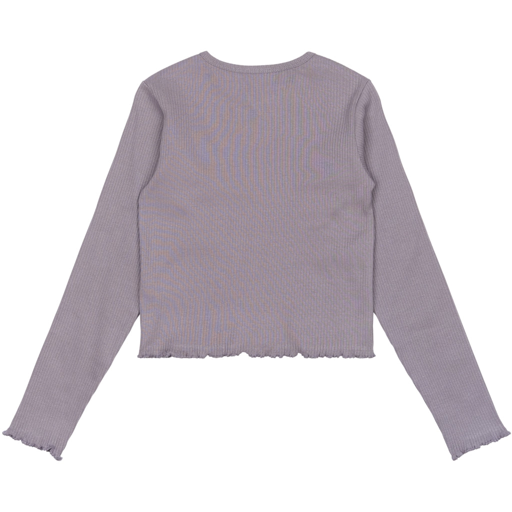 THE NEW TNPerrin Short Langærmet Rib Bluse Langærmet bluse GRAY RIDGE