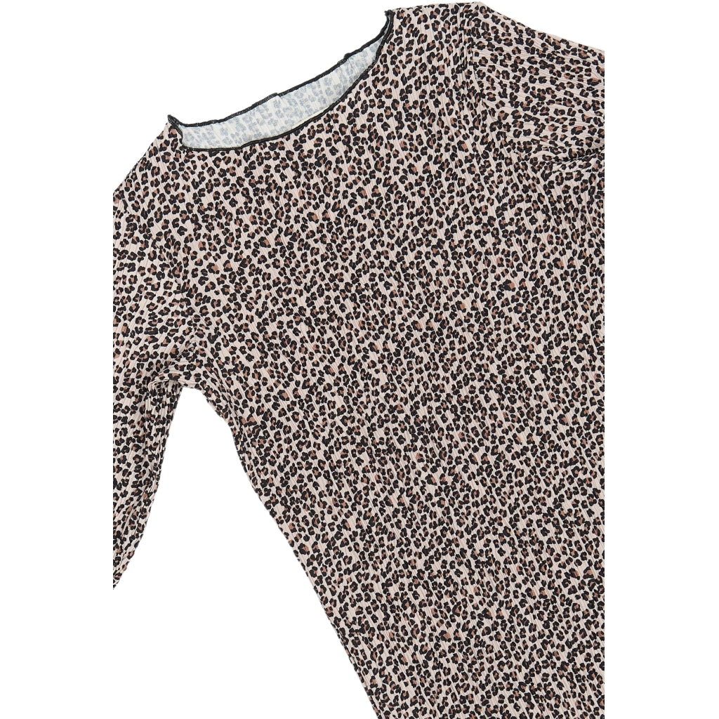 THE NEW TNPet Langærmet Plisseret Kjole Kjoler Feather Gray AOP