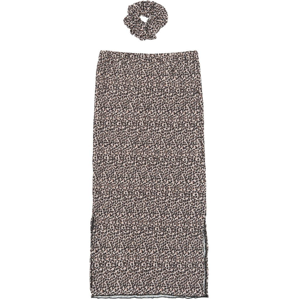 THE NEW TNPet Long Plisseret Nederdel Nederdel Feather Gray AOP