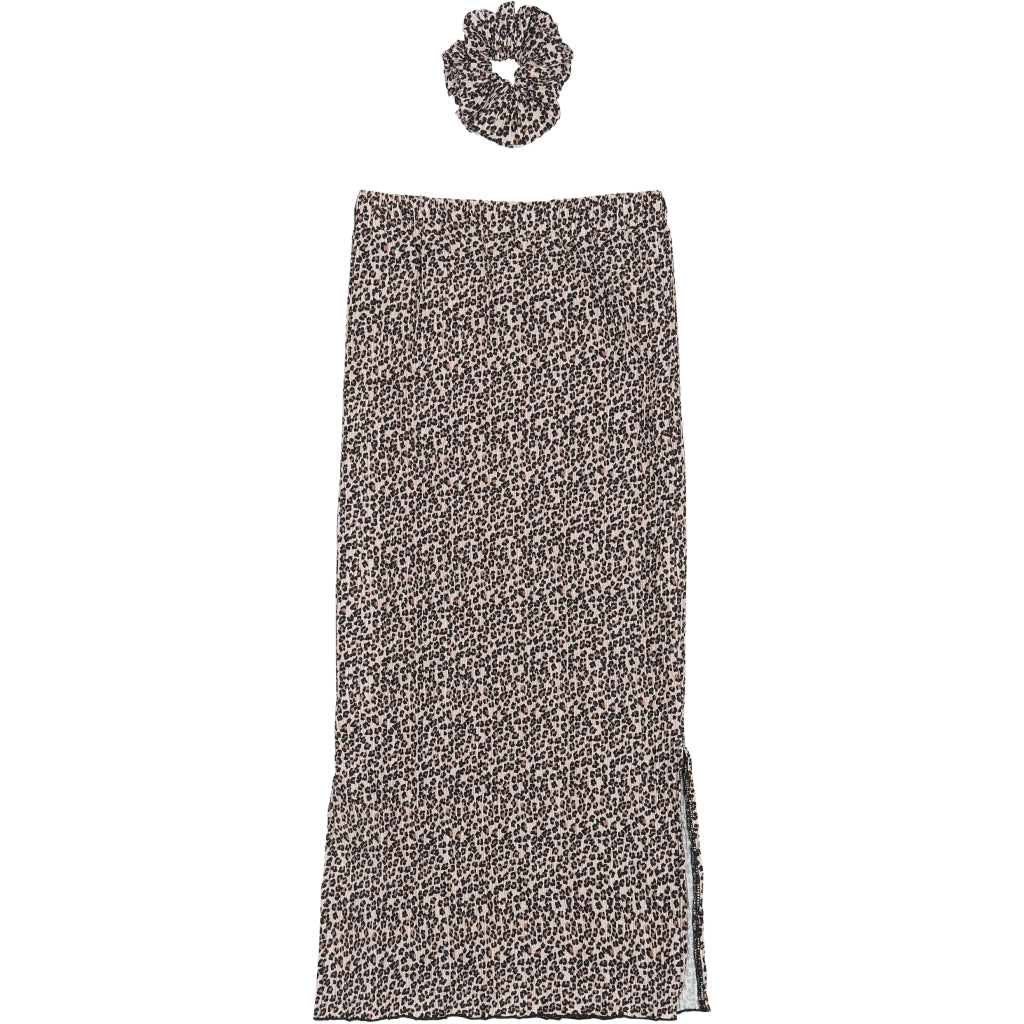 THE NEW TNPet Long Plisseret Nederdel Nederdel Feather Gray AOP