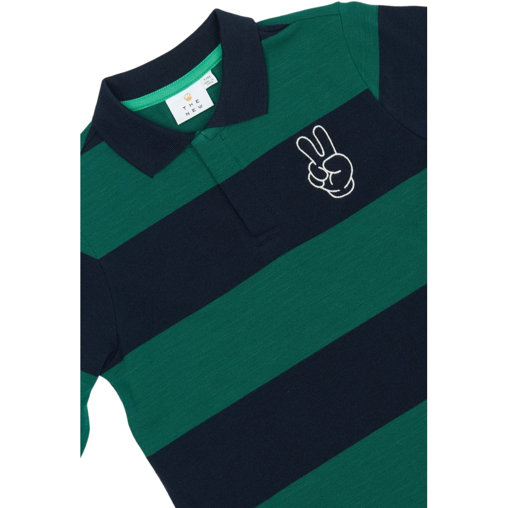 THE NEW TNPino Langærmet Pique Polo Langærmet bluse Navy Blazer Striped