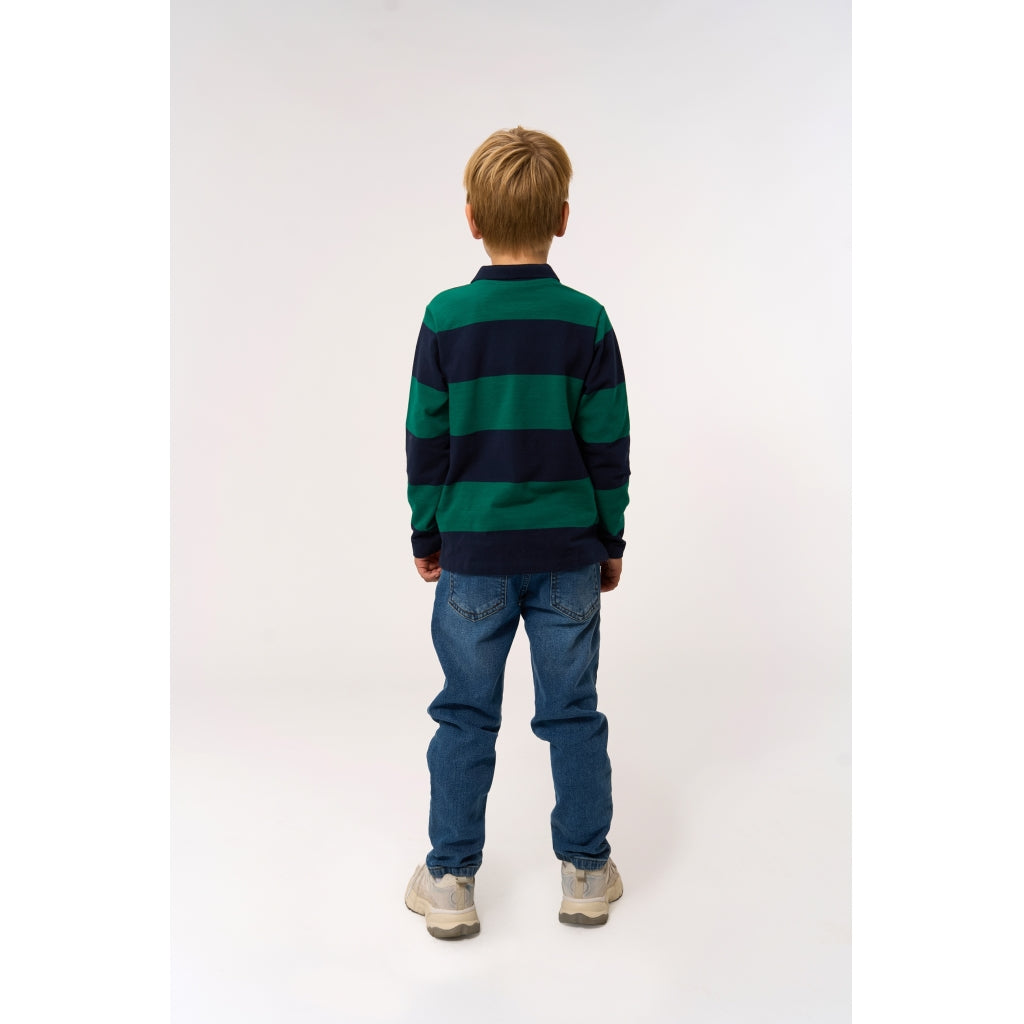 THE NEW TNPino Langærmet Pique Polo Langærmet bluse Navy Blazer Striped