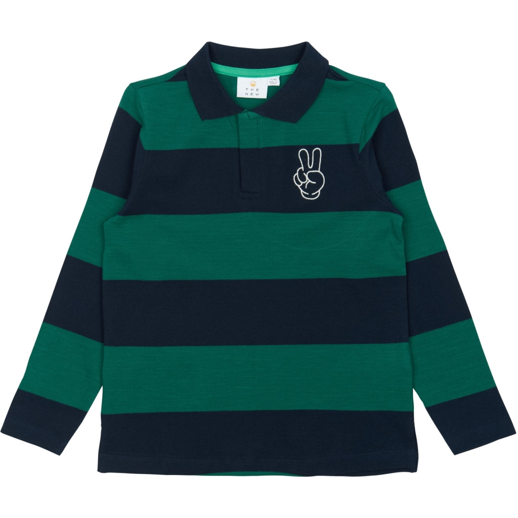 THE NEW TNPino Langærmet Pique Polo Langærmet bluse Navy Blazer Striped