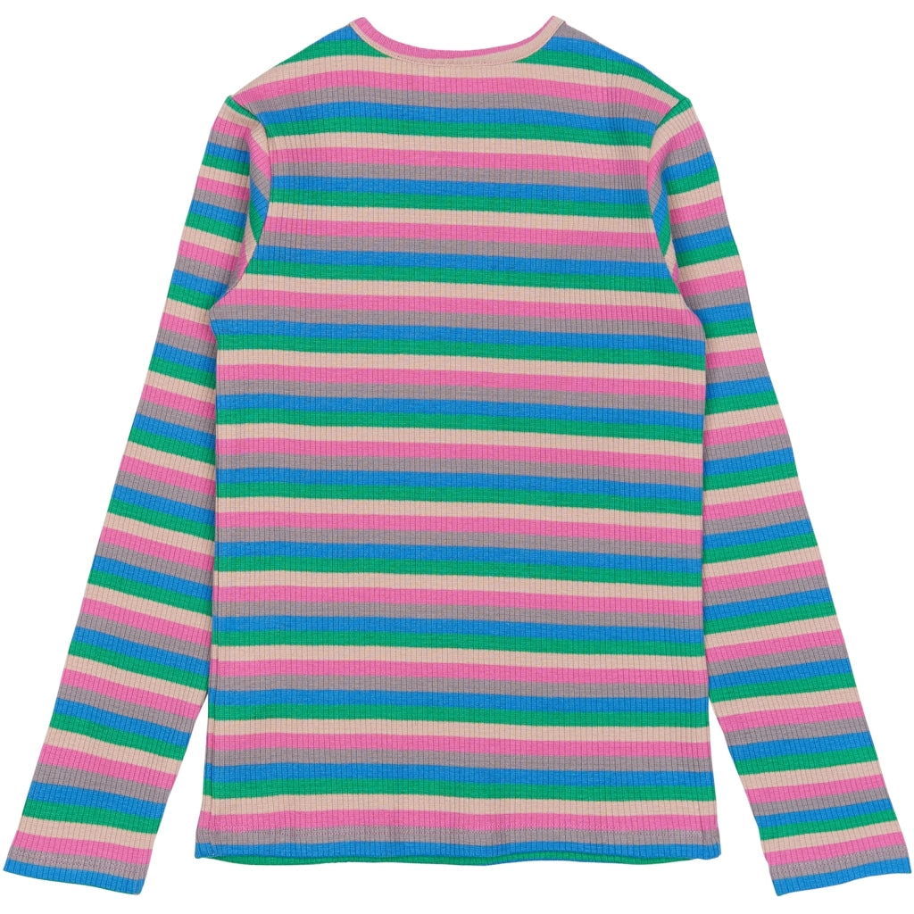THE NEW TNPiper Langærmet Rib Bluse Langærmet bluse Multi Striped