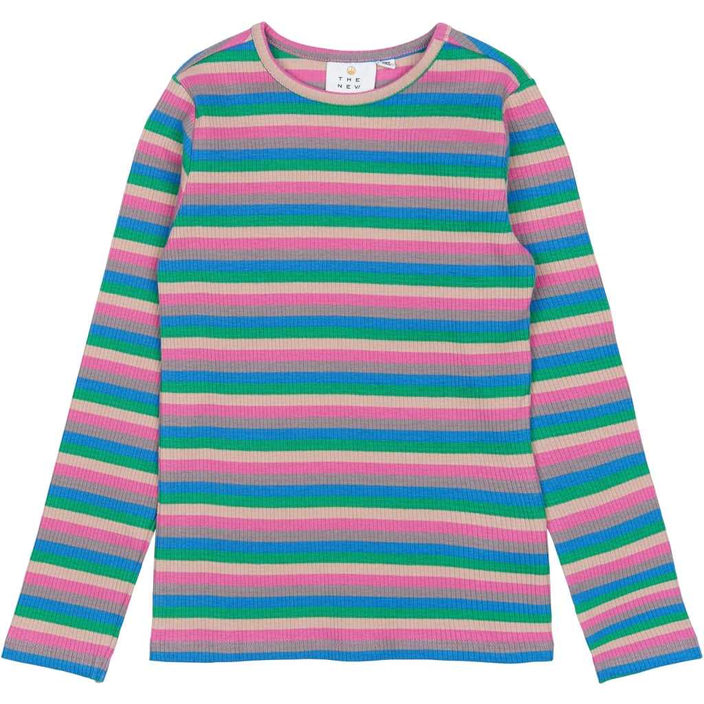 THE NEW TNPiper Langærmet Rib Bluse Langærmet bluse Multi Striped
