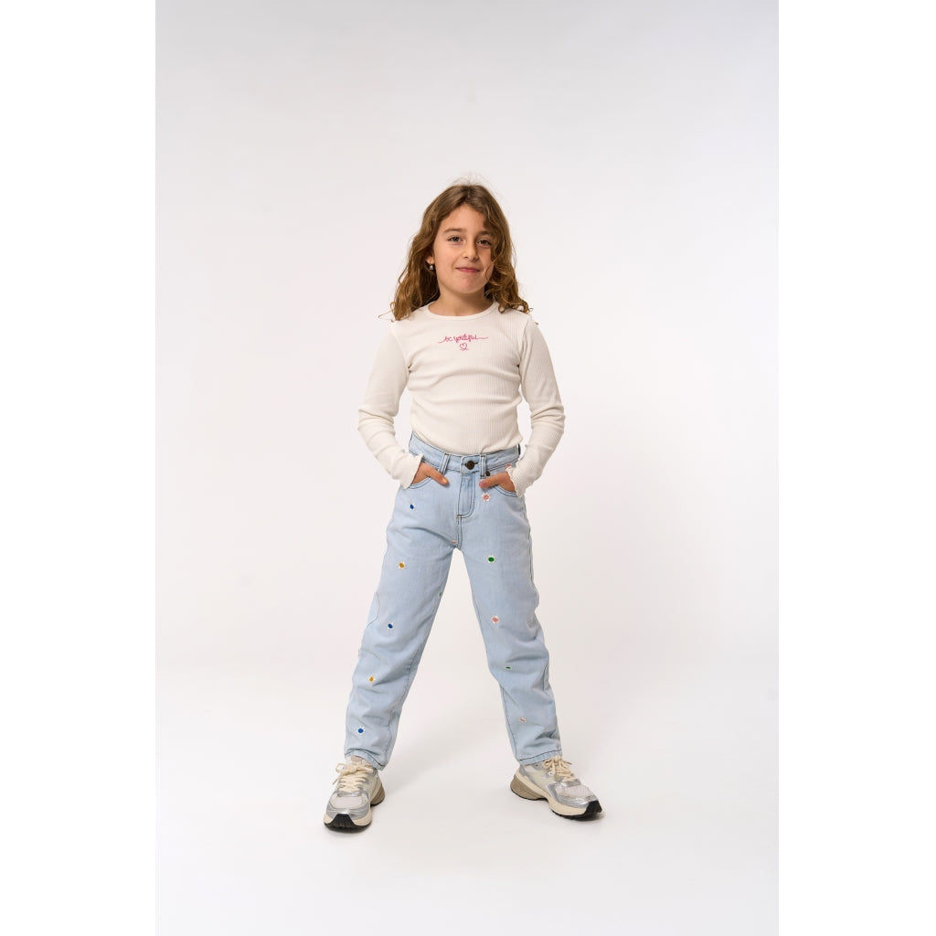 THE NEW TNPorscha Mom Fit Jeans Jeans Light Blue Denim EMB