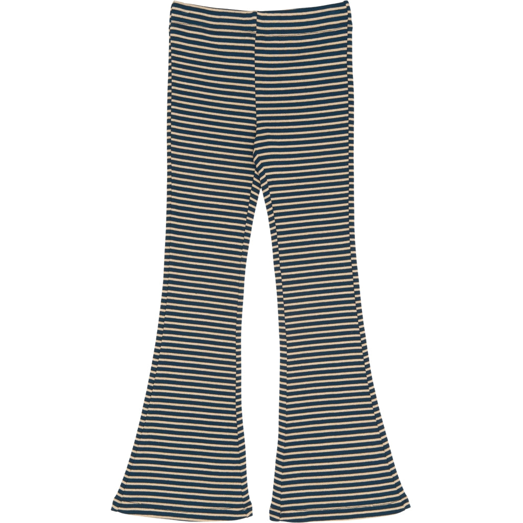 THE NEW TNPriscilla Flare Rib Bukser Bukser Navy Blazer Striped