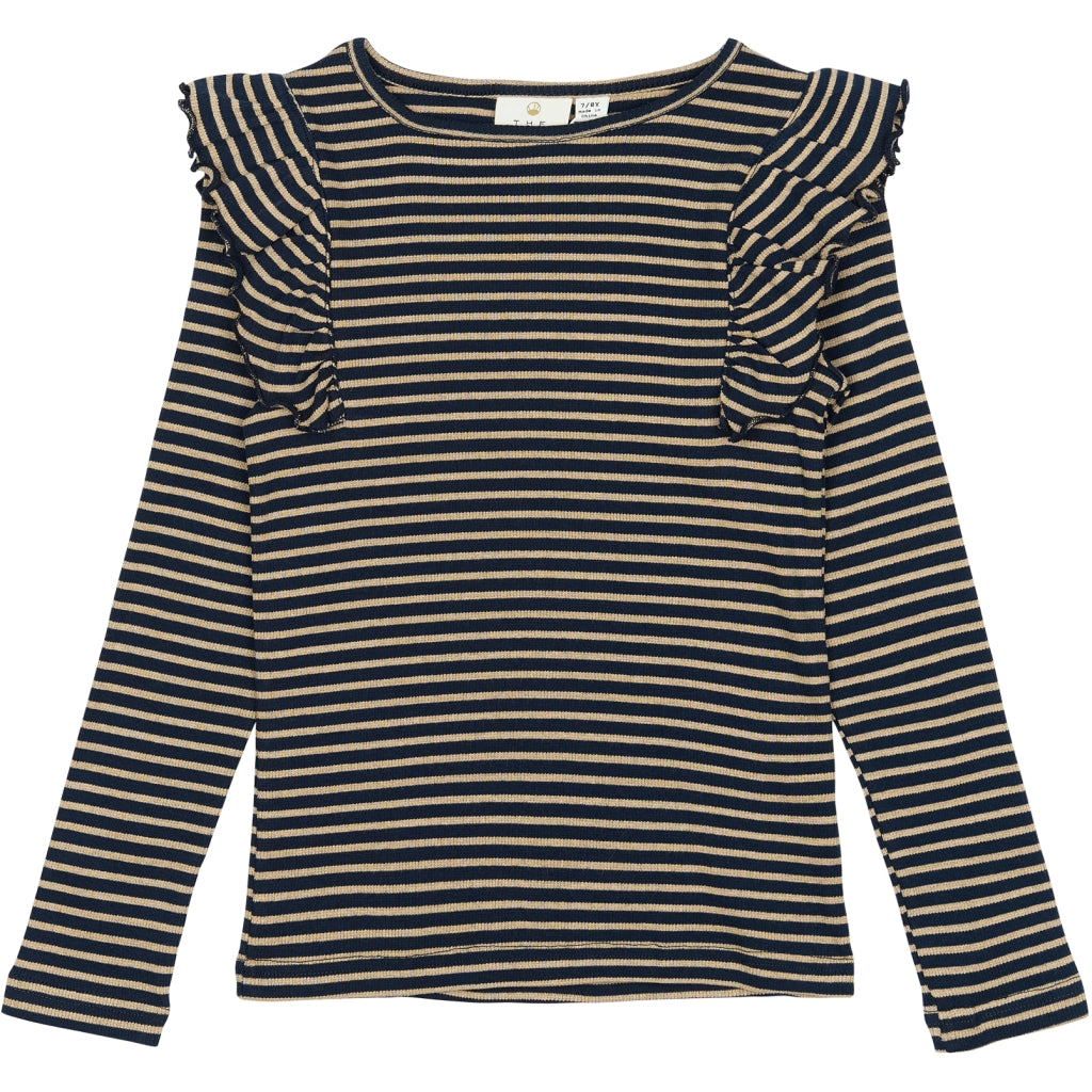 THE NEW TNPriscilla Langærmet Rib Bluse Langærmet bluse Navy Blazer Striped