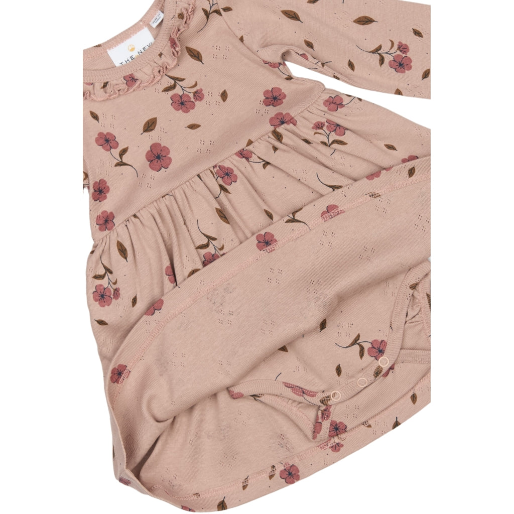 THE NEW SIBLINGS TNSBNPicole Langærmet Pointelle Bodykjole Kjoler Adobe Rose AOP