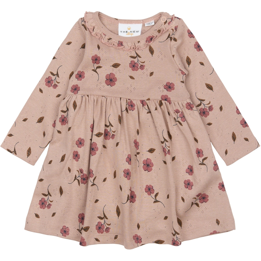 THE NEW SIBLINGS TNSBNPicole Langærmet Pointelle Bodykjole Kjoler Adobe Rose AOP