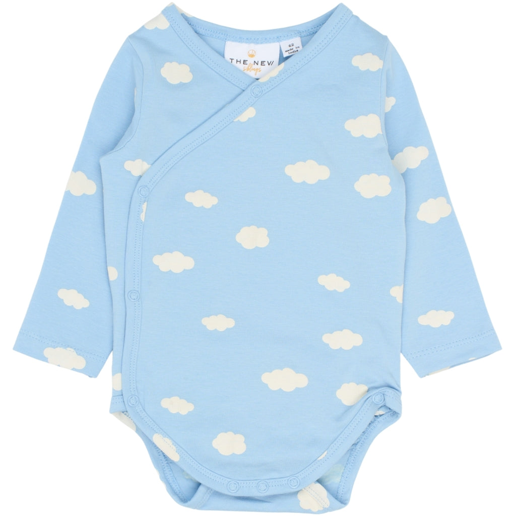 THE NEW SIBLINGS TNSBPaco Langærmet Wrap Bodystocking Bodystockings Powder Blue AOP
