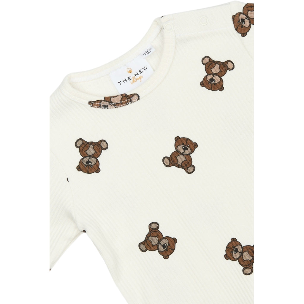 THE NEW SIBLINGS TNSBPaulo Langærmet Rib Bluse Langærmet bluse Cloud Dancer AOP