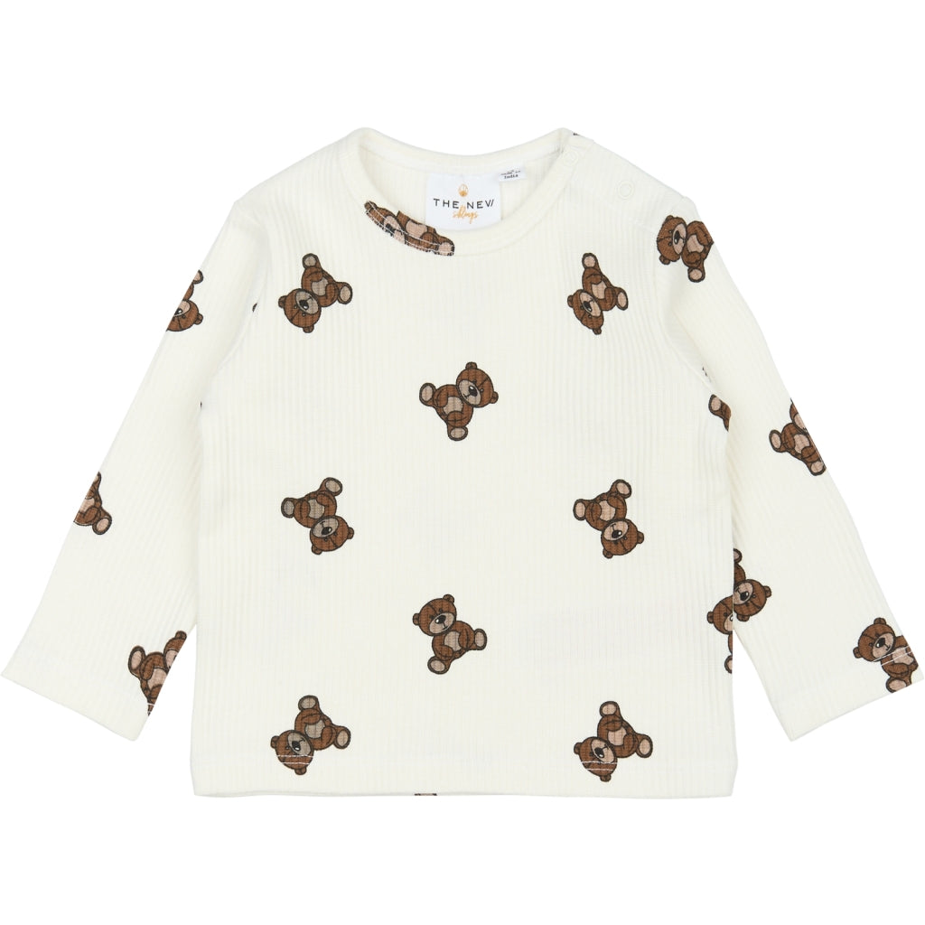 THE NEW SIBLINGS TNSBPaulo Langærmet Rib Bluse Langærmet bluse Cloud Dancer AOP