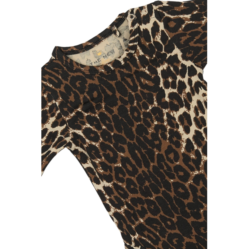 THE NEW SIBLINGS TNSBPenny Langærmet Bodystocking Bodystockings Feather Gray AOP