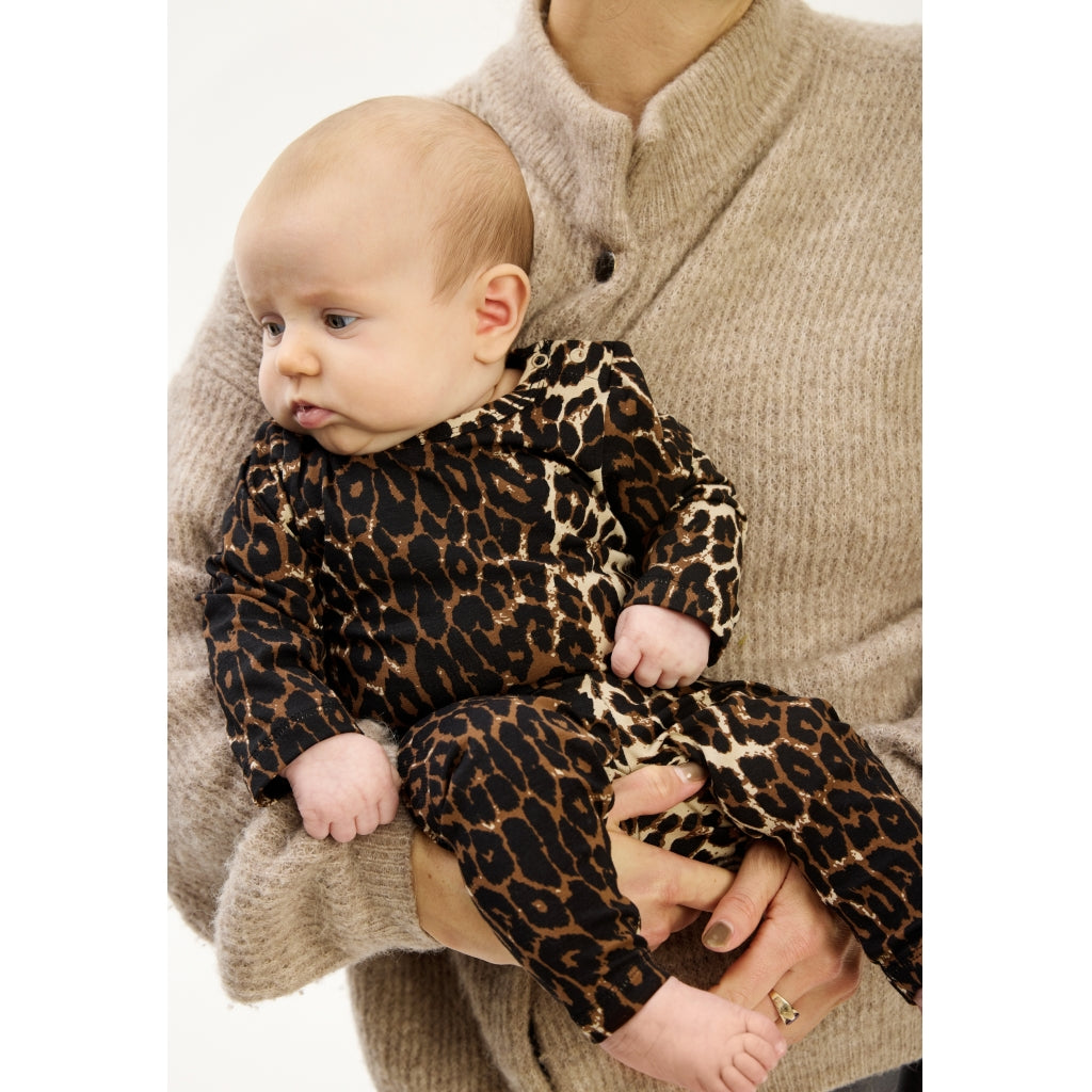 THE NEW SIBLINGS TNSBPenny Langærmet Bodystocking Bodystockings Feather Gray AOP