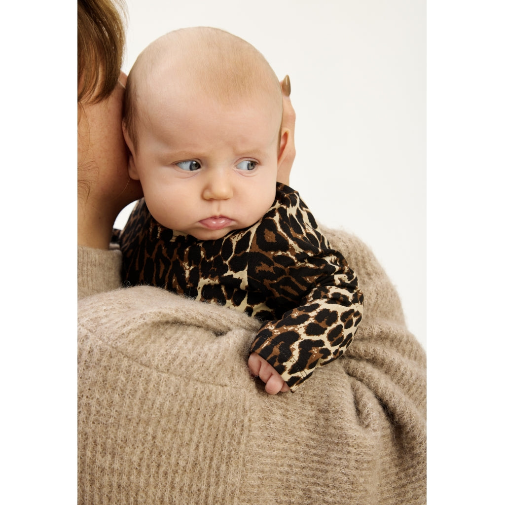 THE NEW SIBLINGS TNSBPenny Langærmet Bodystocking Bodystockings Feather Gray AOP