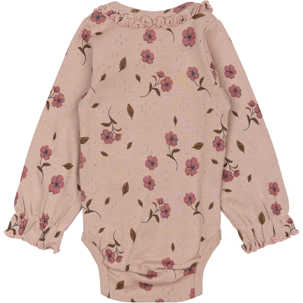 THE NEW SIBLINGS TNSBPicole Langærmet Pointelle Bodystocking Bodystockings Adobe Rose AOP