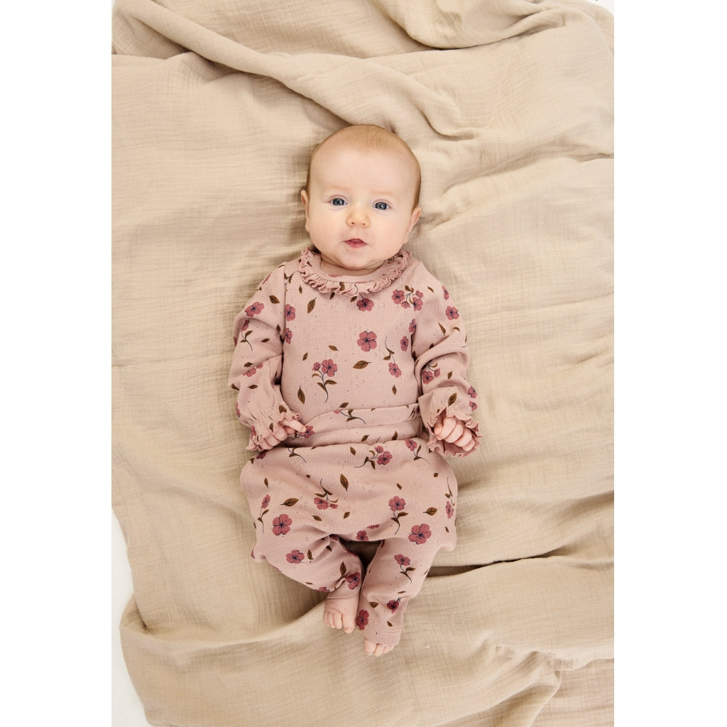 THE NEW SIBLINGS TNSBPicole Langærmet Pointelle Bodystocking Bodystockings Adobe Rose AOP