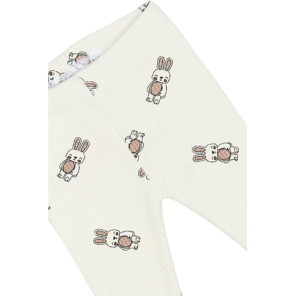 THE NEW SIBLINGS TNSBPippa Rib Leggings Leggings Cloud Dancer AOP